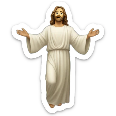 Jesus coming down from heaven  sticker