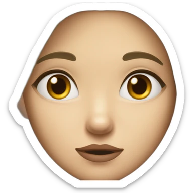 A girl with a wolf short hair and a big sleepy sharp eye a small perfect mouth and a perfect nose with a oval face  sticker