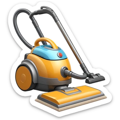 vacuum cleaner cleaning dust from a carpet, visible dust particles being sucked in, soft fabric carpet texture, modern household appliance, dynamic suction effect, 3D cartoon style, mobile game icon style, centered composition, clean background, no people, no animals, no text, no watermark

 sticker
