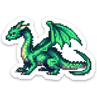Skinny Green emerald Dragon  sticker