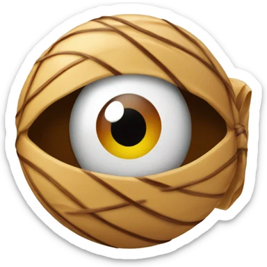 A wrapped candy that looks like an eye  sticker