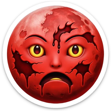 Cursed Crimson Moon sticker