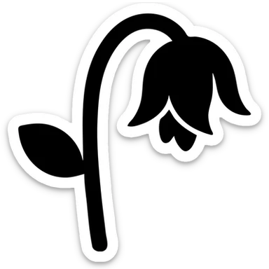 Wilted rose flower with drooping petals sticker