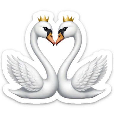 Two swan making a heart 💗 emoji sticker