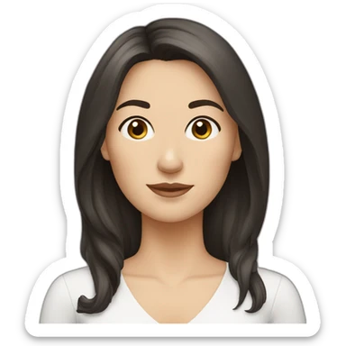 caucasian woman dark hair with two shitzu dogs sticker