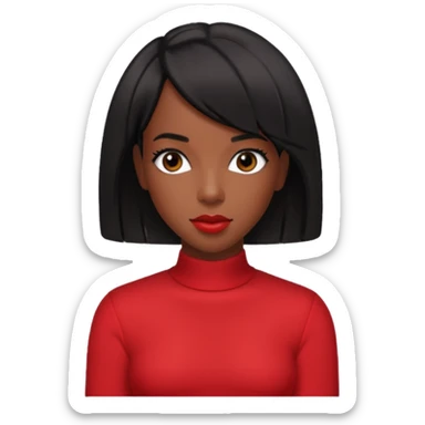 Kelly Rowland black short hair, red outfit sticker
