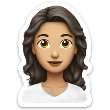 Mujer con media melena rizada con pelo oscuro s sticker