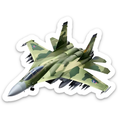 SU-35 Jet - Sukhoi (Model Year: 2020) (Iconic colour: Camouflage green) sticker