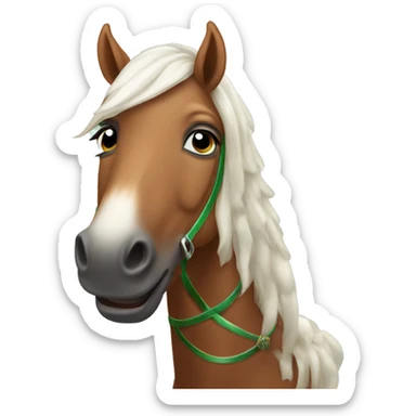 Christmas horse sticker