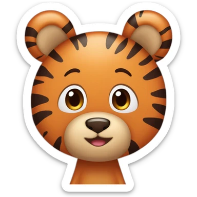 cute bear must have floppy ears and tiger stripes sticker