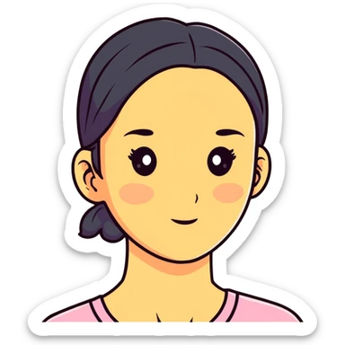 chica con acné en el rostro sticker