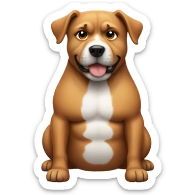 Dog with a 6 pack abs sticker