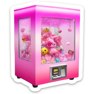 Pink ombre claw machine with glitter  sticker