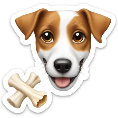 Jack Russell with a bone sticker