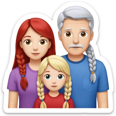 family with 1 dad 1 mom 1 oldest daughter 1 middle daughter 1 youngest daughter 1 youngest son sticker