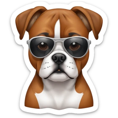 Boxer dog with sun glasses  sticker