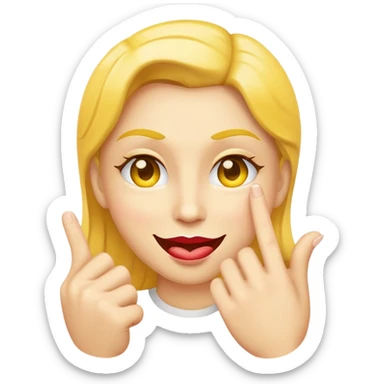 yellow face placing an index finger over pursed lips while winking and nodding sticker