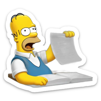 Homer Simpson doing his signature Bart Simpson gag sticker