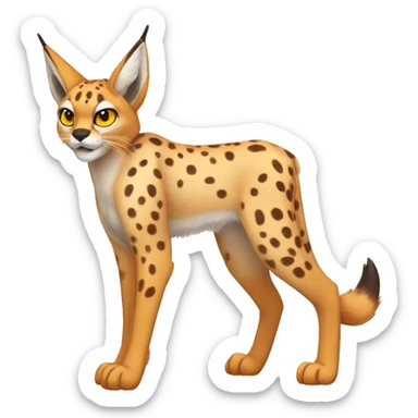 spotted Lynx-Caracal-Fakemon-hybrid with orange points full body sticker