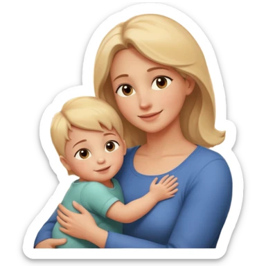 A loving mother holding her young child in her arms, warm natural light coming through a window, soft smile, emotional connection, candid moment, realistic photography, shallow depth of field, high resolution, warm tones
 sticker