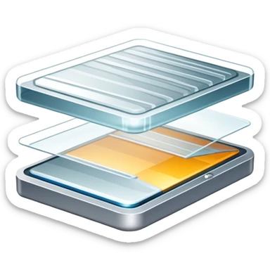 Metal dielectric interface, split screen showing metallic reflective surface on one side and transparent insulating material on the other side with electromagnetic waves sticker