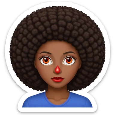 change her hair to a dark brown afro, dark brown eyes, and make the eye whites red sticker