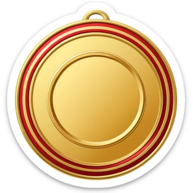 JUST THE CIRCLE  golden medal with a glossy finish, central empty space, details in border  sticker
