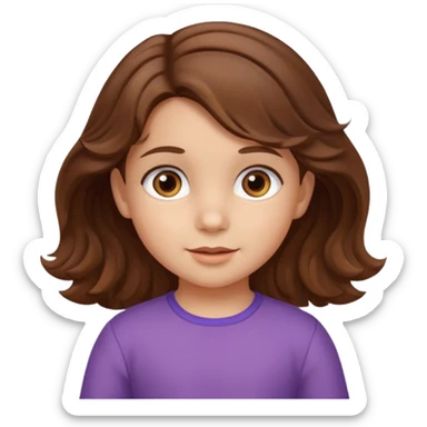 3yr old girl wavy/cyrly brown hair brown eyes sticker