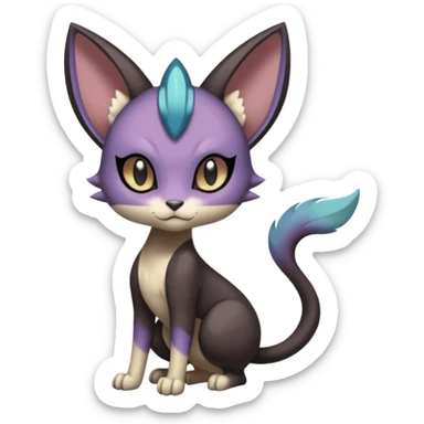 Smooth Edgy Cool Dark Dusky Gloomy Meloetta-Purrloin-Gatomon-Trico-Pokémon-Fakémon-fusion-hybrid-creature sticker
