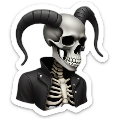 Black sweat whith skeleton capricorn sticker
