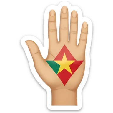 UNE PETITE MAIN COLORE DE DRAPEAU AMAZIGH sticker