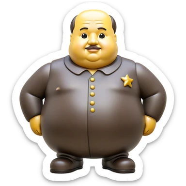 Cinematic Realistic Botero Sculpture Emoji, depicted as an exaggerated voluminous sculpture in the signature style of Fernando Botero, rendered with rich textures and vibrant artistic lighting that captures its playful grandeur. sticker