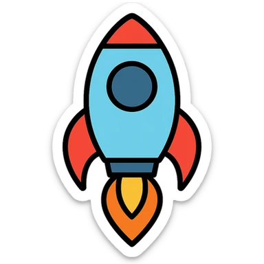 icon of a rocket ship for a space game sticker