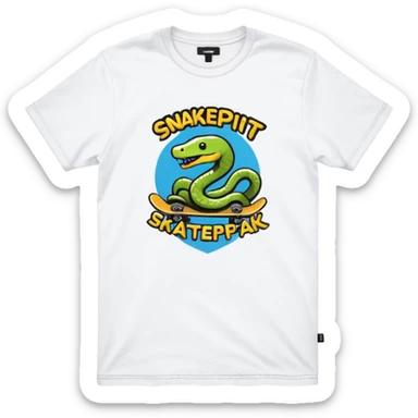 T-shirt that says Snakepit Skatepark  sticker