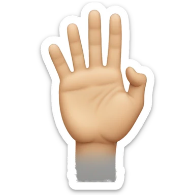 A hand with the thumb and ring finger down only sticker