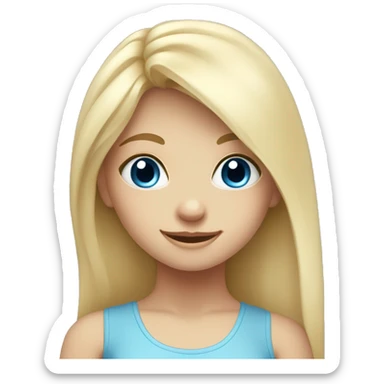 Cute blue eyed girl, long blond hair, doing yoga sticker