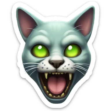 Atomic zombie cat sticker
