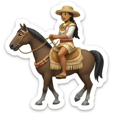 polynesian riding a horse sticker