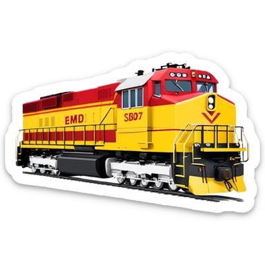 Diesel Locomotive - EMD SD70 (Model Year: 2021) (Iconic colour: Red and yellow) sticker