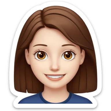 Pale skin, 3a hair brown, brown eyes sticker