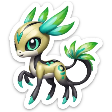 Colorful Shiny Edgy Cool Badass Painted Splashed Exotic Meloetta-Palkia-Virizion-Venom-Stitch-Fakémon-creature-hybrid sticker