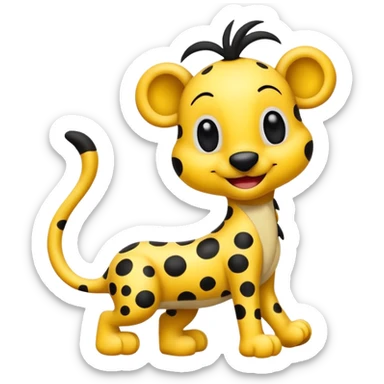 marsupilami noir avec écrit en dessous "Spunky" sticker