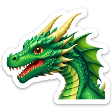 I need a character for an educational geography course in the style of a dragon that roars with fire green  sticker