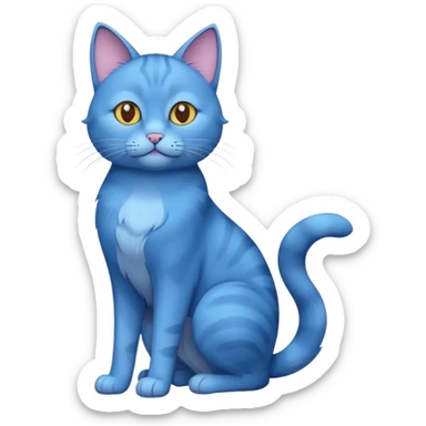 Blue cat but with 6 feet and short tail sticker