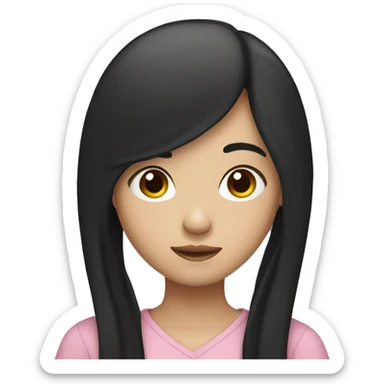teenage asian girl with black long hair sticker