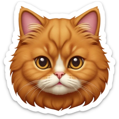 cinematic-adorable-big-eyed-fluffy-solid ginger-persian-cat-portrait-emoji,-head-tilted-playfully-with-a-sweet-expression,-fluffy-ginger-fur,-simplified-yet-irresistibly-cute-features-with-large,-expr sticker