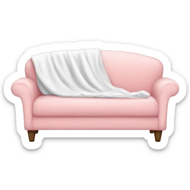 Light pink couch with white blanket sticker