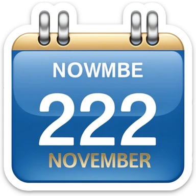no generate an ios style background free calender icon, blue and gold and white with the date 22 november highlited sticker