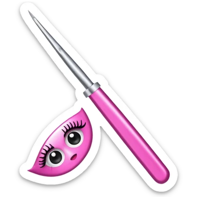 Pinzas de lashista rosadas con aspecto de emoji de apple sticker