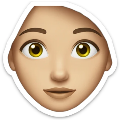 straight brown hair girl with green eyes and freckles sticker